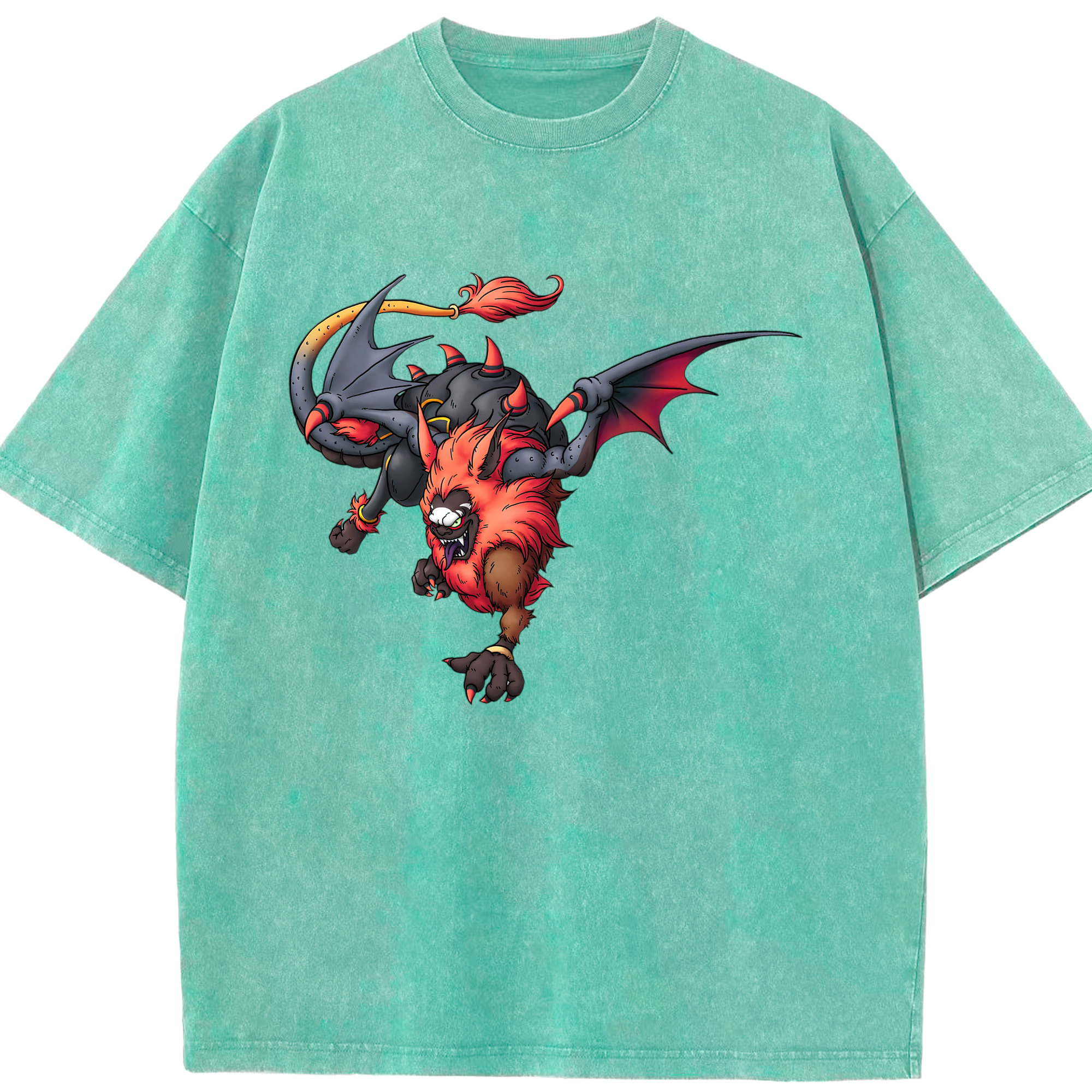 （画像用） ドラゴンクエスト Doragon Kuesuto Dragon Quest 綿100% ヴィンテージ風 半袖Tシャツ（フロントプリント）